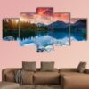 Mountain Lake In National Park High Tatra 1 - Nature 5 Panel Canvas Art Wall Decor