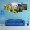 Mountain Lake In National Park High Tatra - Nature 5 Panel Canvas Art Wall Decor
