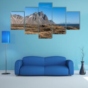Mountain Landscape In Iceland - Nature 5 Panel Canvas Art Wall Decor