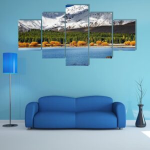 Mountain Landscape With Lake Tekapo - Nature 5 Panel Canvas Art Wall Decor
