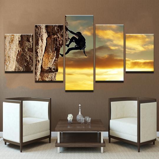 Mountain Rock Climbing - Sport 5 Panel Canvas Art Wall Decor Mountain Rock Climbing - Sport 5 Panel Canvas Art Wall Decor