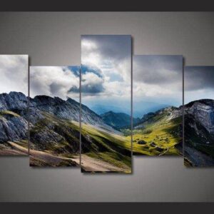 Mountain Switzerland - Nature 5 Panel Canvas Art Wall Decor