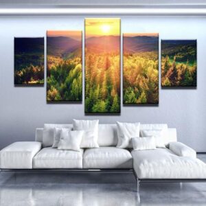Mountain Woods - Nature 5 Panel Canvas Art Wall Decor