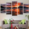 Mountain sky - Nature 5 Panel Canvas Art Wall Decor