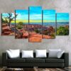 Mountain sunset 01 - Nature 5 Panel Canvas Art Wall Decor
