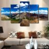 Mountains And Sky - Nature 5 Panel Canvas Art Wall Decor