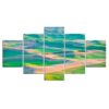 Mountains Green 01 - Nature 5 Panel Canvas Art Wall Decor