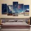 Mountains Space 01 - Nature 5 Panel Canvas Art Wall Decor
