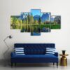 Mountains View In Yosemite National Park - Nature 5 Panel Canvas Art Wall Decor