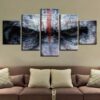 Movie Character Eyes - Movie 5 Panel Canvas Art Wall Decor