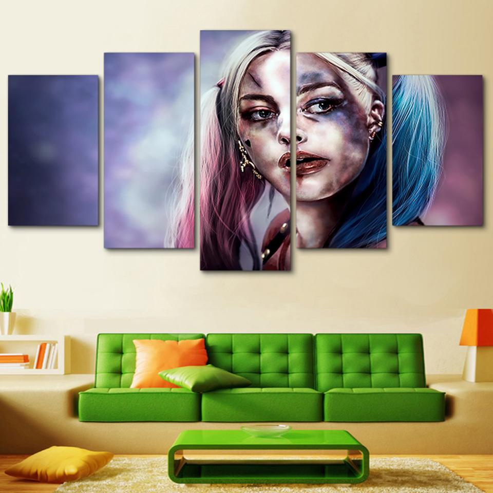 Movie Clown - Dc 5 Panel Canvas Art Wall Decor Movie Clown - Dc 5 Panel Canvas Art Wall Decor