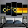 Movie Tron Motorcycle - Movie 5 Panel Canvas Art Wall Decor