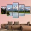 Mt. Moran At Oxbow Bend - Nature 5 Panel Canvas Art Wall Decor