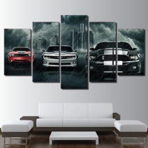 Muscle Cars 03 - Automative 5 Panel Canvas Art Wall Decor