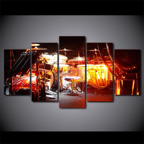Music Avh Kit Drums - Music 5 Panel Canvas Art Wall Decor Music Avh Kit Drums - Music 5 Panel Canvas Art Wall Decor