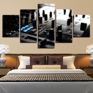 Music Dj 5 - Music 5 Panel Canvas Art Wall Decor