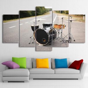 Music Drum Street Singing - Music 5 Panel Canvas Art Wall Decor