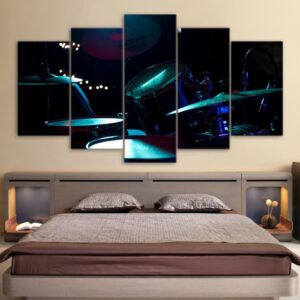 Music Drum - Music 5 Panel Canvas Art Wall Decor