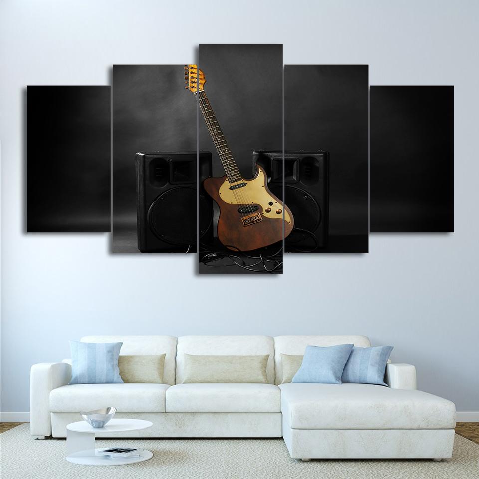 Music Guitar Sound - Music 5 Panel Canvas Art Wall Decor Music Guitar Sound - Music 5 Panel Canvas Art Wall Decor