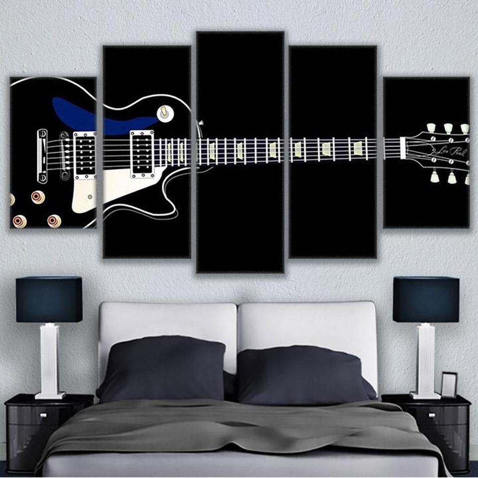 Music Instrument Guitar - Music 5 Panel Canvas Art Wall Decor Music Instrument Guitar - Music 5 Panel Canvas Art Wall Decor