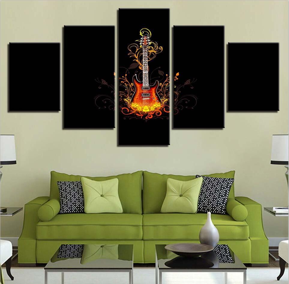 Music Instruments 14 - Music 5 Panel Canvas Art Wall Decor Music Instruments 14 - Music 5 Panel Canvas Art Wall Decor