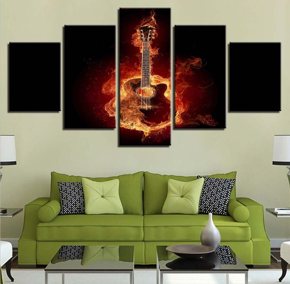 Music Instruments 15 - Music 5 Panel Canvas Art Wall Decor Music Instruments 15 - Music 5 Panel Canvas Art Wall Decor