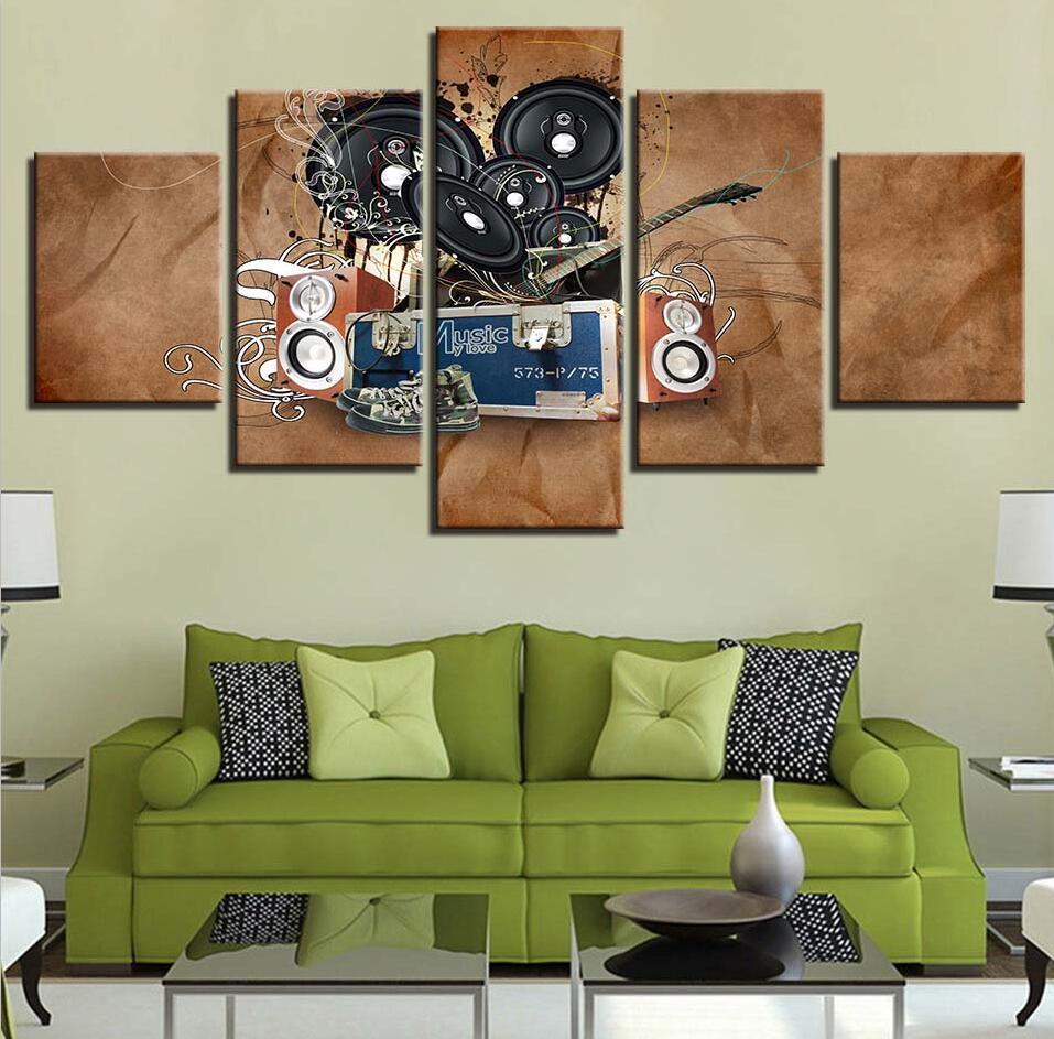 Music Instruments 16 - Music 5 Panel Canvas Art Wall Decor Music Instruments 16 - Music 5 Panel Canvas Art Wall Decor
