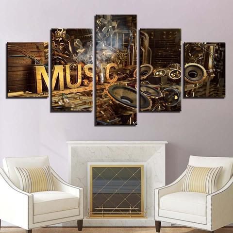 Music Lab - Music 5 Panel Canvas Art Wall Decor Music Lab - Music 5 Panel Canvas Art Wall Decor