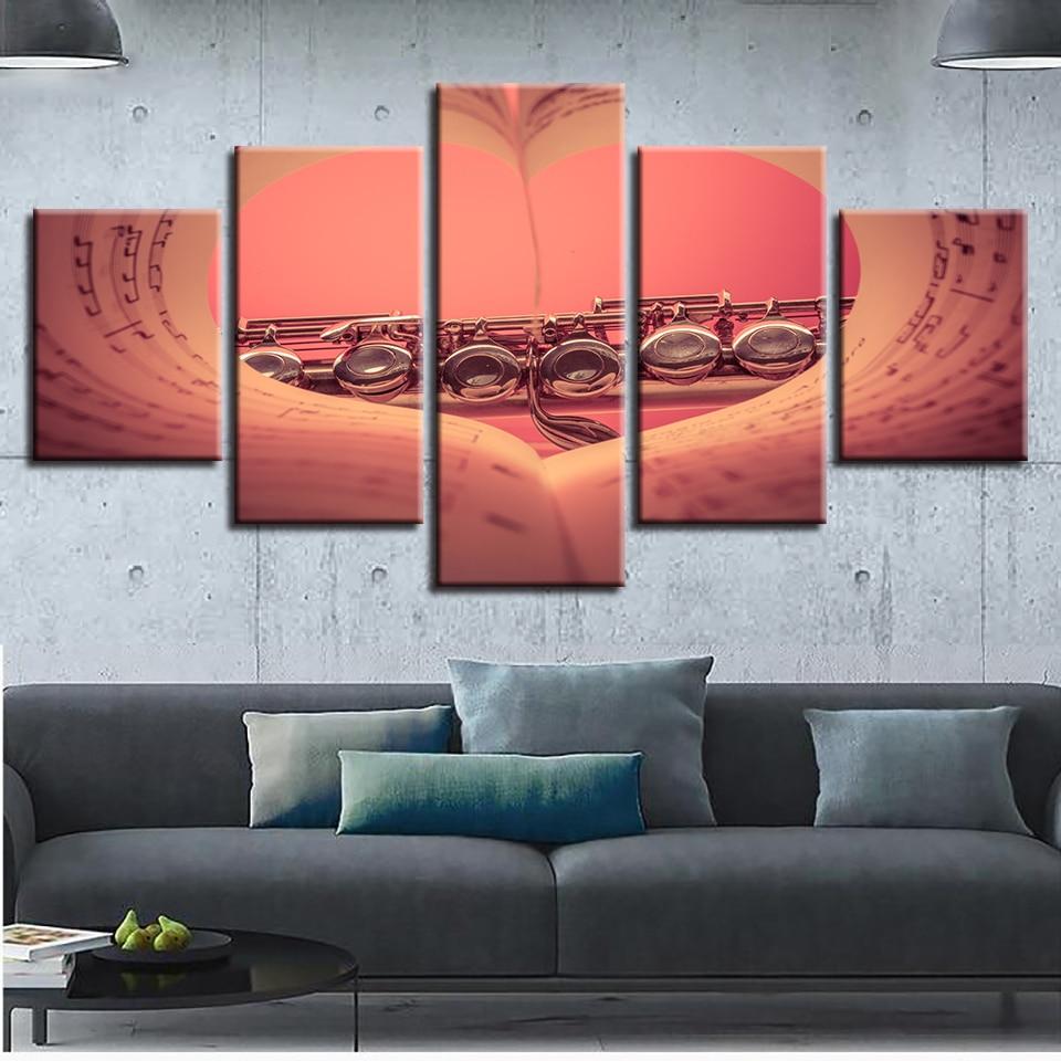 Music Note Book - Music 5 Panel Canvas Art Wall Decor Music Note Book - Music 5 Panel Canvas Art Wall Decor