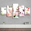 Music Symbol And Butterfly - Music 5 Panel Canvas Art Wall Decor
