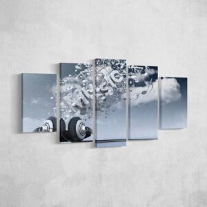 Music To My Ears - Music 5 Panel Canvas Art Wall Decor