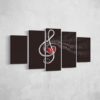 Music To My Heart - Music 5 Panel Canvas Art Wall Decor