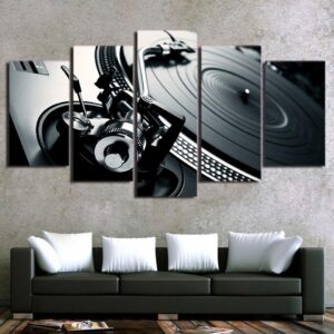 Music recorder - Music 5 Panel Canvas Art Wall Decor