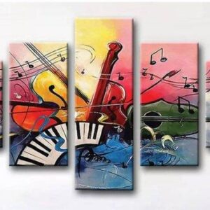 Musical Instrument 02 - Music 5 Panel Canvas Art Wall Decor