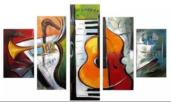 Musical Instrument 03 - Music 5 Panel Canvas Art Wall Decor Musical Instrument 03 - Music 5 Panel Canvas Art Wall Decor