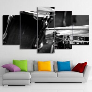 Musical Instrument Drums - Music 5 Panel Canvas Art Wall Decor