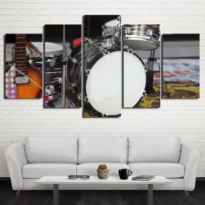 Musical Instruments 58 - Music 5 Panel Canvas Art Wall Decor