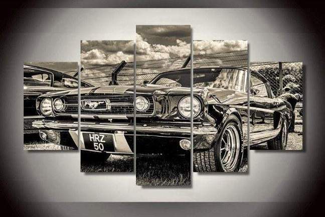 Mustang 1965 - Automative 5 Panel Canvas Art Wall Decor Mustang 1965 - Automative 5 Panel Canvas Art Wall Decor