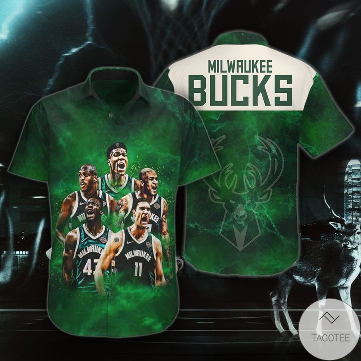 Mwk Bucks Green Hawaiian Shirt Mwk Bucks Green Hawaiian Shirt