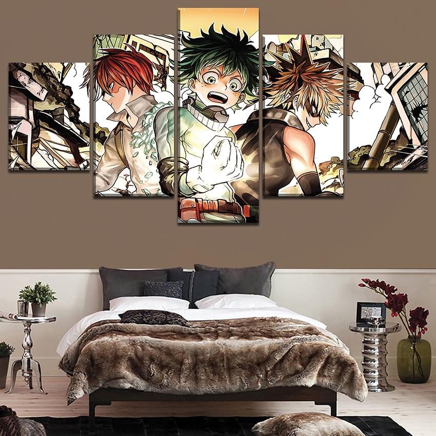 My Hero Academia Midoriya Izuku Todoroki Shoto Bakugo Katsuki 1 Anime - 5 Panel Canvas Art Wall Decor My Hero Academia Midoriya Izuku Todoroki Shoto Bakugo Katsuki 1 Anime - 5 Panel Canvas Art Wall Decor