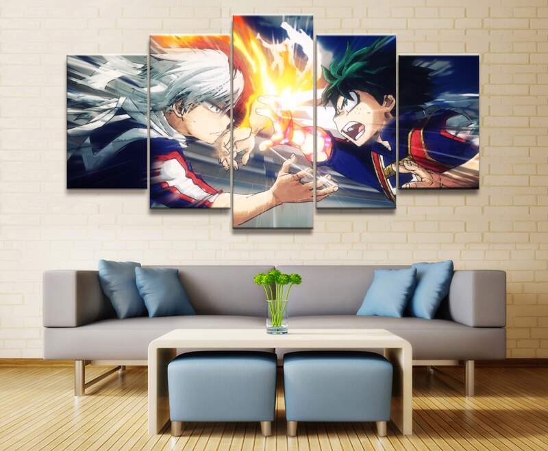 My Hero Academia Todoroki And Midoriya 1 Anime - 5 Panel Canvas Art Wall Decor My Hero Academia Todoroki And Midoriya 1 Anime - 5 Panel Canvas Art Wall Decor