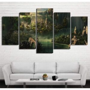 Mysterious Elf Settlement Rivendell Lord Of The Rings 1 - Movie 5 Panel Canvas Art Wall Decor