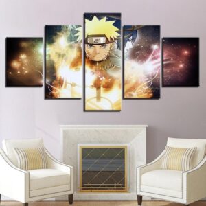 Naruto And Sasuke 02 - Anime 5 Panel Canvas Art Wall Decor