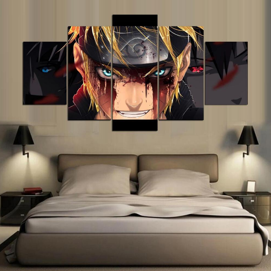 Naruto Anime Movie - Anime 5 Panel Canvas Art Wall Decor Naruto Anime Movie - Anime 5 Panel Canvas Art Wall Decor