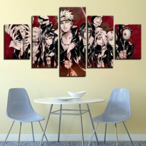 Naruto Characters - Anime 5 Panel Canvas Art Wall Decor
