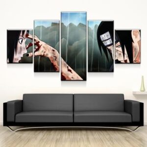 Naruto: Itachi And Sasuke - Bloody - Anime 5 Panel Canvas Art Wall Decor