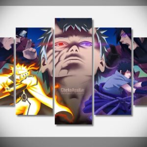 Naruto Shippuden Characters - Anime 5 Panel Canvas Art Wall Decor