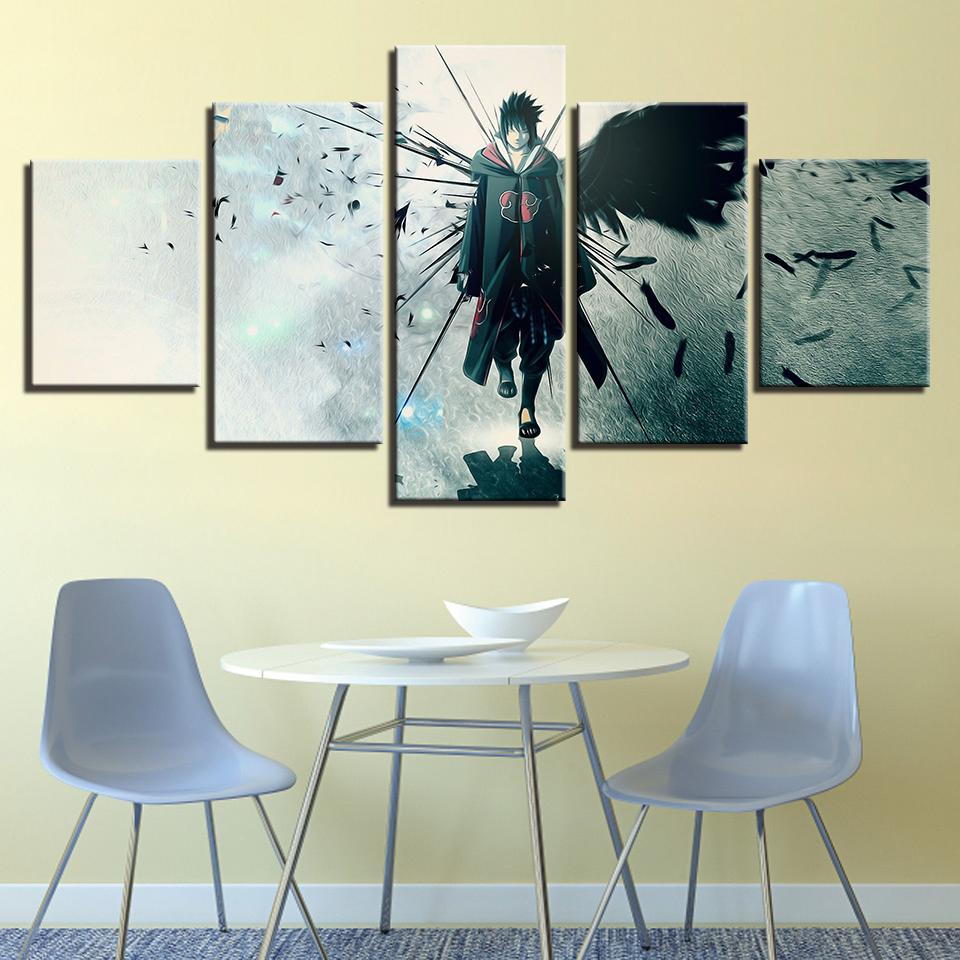 Naruto: Uchiha Sasuke - Anime 5 Panel Canvas Art Wall Decor Naruto: Uchiha Sasuke - Anime 5 Panel Canvas Art Wall Decor