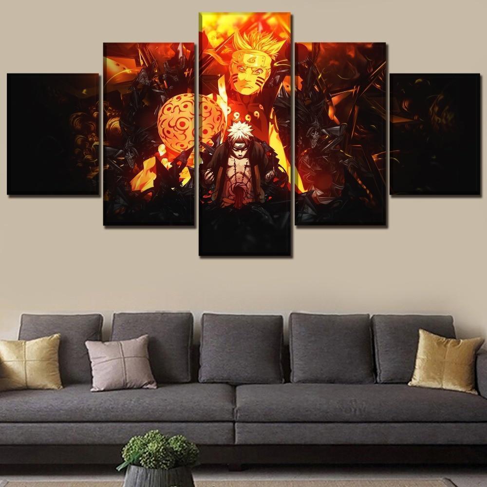 Naruto Uzumaki Poster Anime - 5 Panel Canvas Art Wall Decor Naruto Uzumaki Poster Anime - 5 Panel Canvas Art Wall Decor