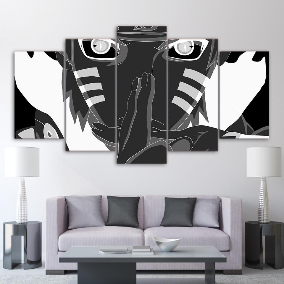 Naruto black and white 02 - Anime 5 Panel Canvas Art Wall Decor Naruto black and white 02 - Anime 5 Panel Canvas Art Wall Decor